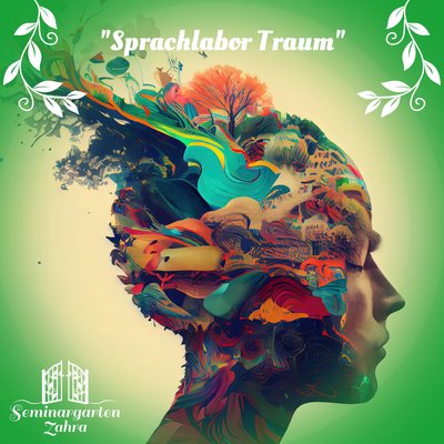 Abstraktes Bild Kopf einer Frau mit gedanken und träumen